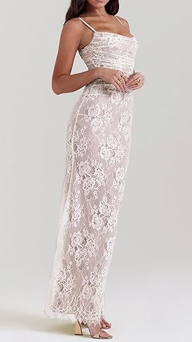 Women Vintage Cream Lace Maxi Dress Romantic Long Sleevees Lace Bodycon Dress White M in Kenya | Whizz Formal Women Vintage Cream Lace Maxi Dress Romantic Long Sleevees Lace Bodycon Dress White M in Kenya | Whizz Formal
