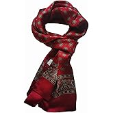XUYUZUAU Mens 100 Silk Scarf Double Layers Fashion Wrap Neckerchief Formal Business Casual Party