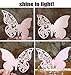50pcs Butterfly Wedding Party Table Number Name Paper Place Cards Wine Glass Cup Decoration Wall Decals Sticker For Wedding Party Favor [Pink]
