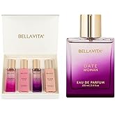 Eau De Parfum Set for Women (4x0.68 fl. oz.) & Date Eau De Parfum (3.4 fl. oz.) |Rose, Senorita, Glam, Date | Floral, Fruity, Vanilla, Musk | Long-Lasting | Vegan & Cruelty Free | Gift Set for Women