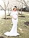 Saslax Women's Ruffle Off Shoulder Maternity Slim Fit Gown for Photography Maxi Dress Off White (Line) M