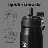 BOTTLE BOTTLE Insulated Stainless Steel Water Bottle 700ml Bike with Straw Black view 2