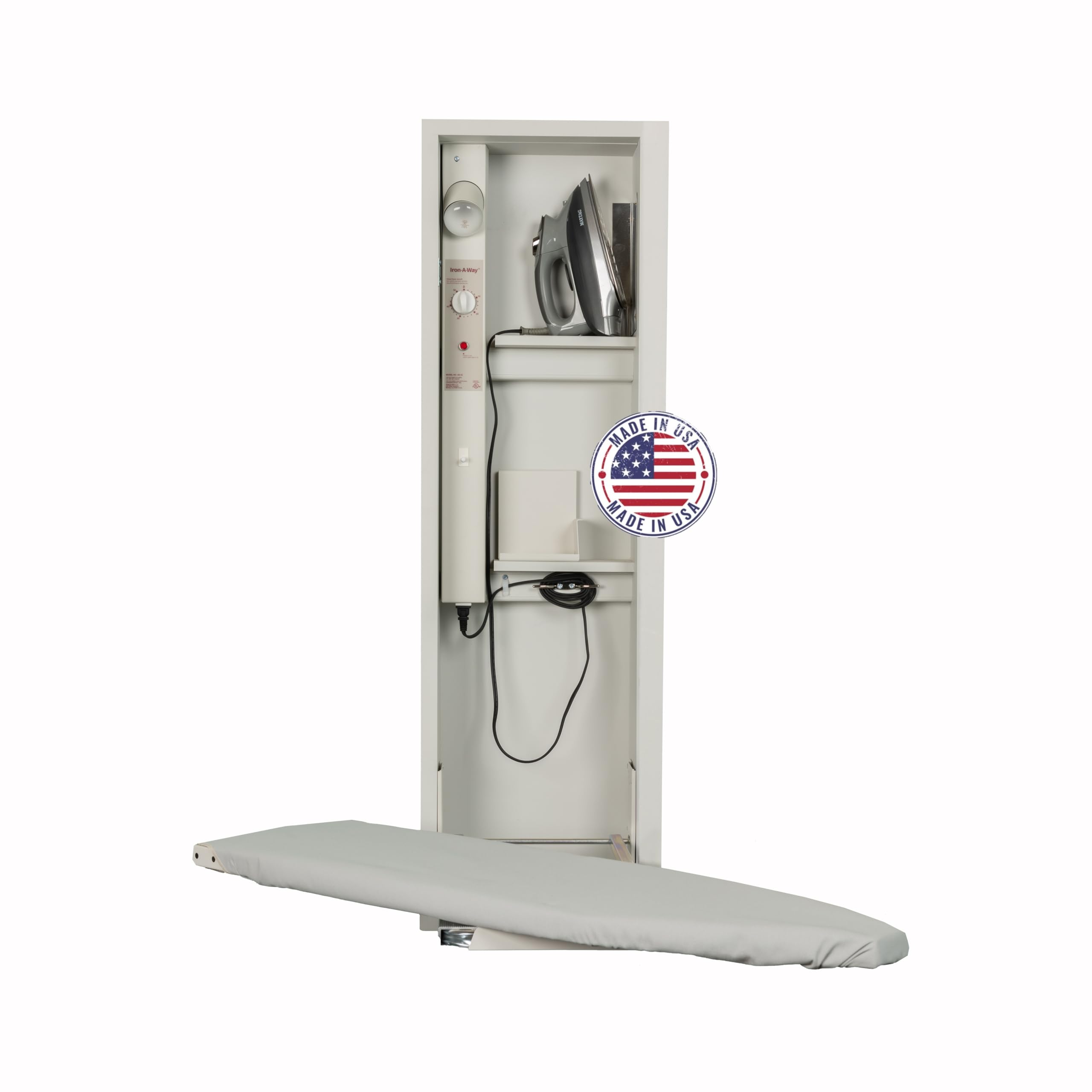 Iron-A-Way Built-In Ironing Center with 42 Inch Swiveling Ironing Board ...