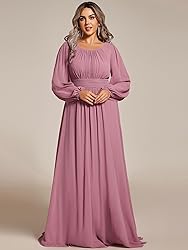 Ever-Pretty Women's Round Neck Long Lantern Sleeves