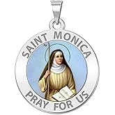 PicturesOnGold.com Saint Monica Religious Medal Color - 3/4 Inch Size of a Nickel -Sterling Silver