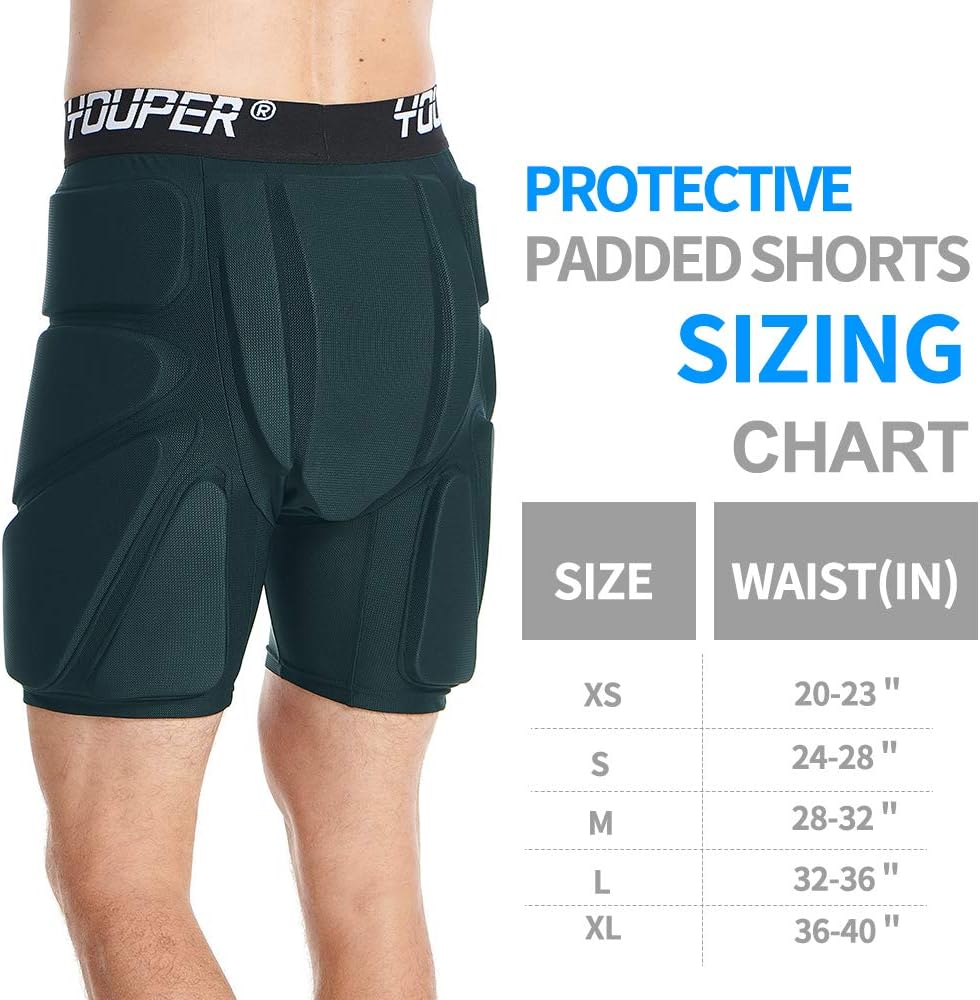 Youper Protective Padded Shorts for Ski, Snowboard, Skate & Roller Sports, 3D Protection for Butt, Hip & Tailbone : Sports & Outdoors