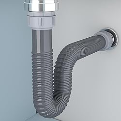 NiHome Flexible P-Trap Pipe Kit with Teflon Tape