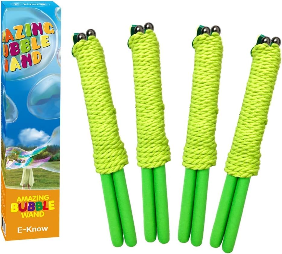 E-KNOW Bubble Wand,2 Pack Giant Bubble Wand Stainless Steel Made,Telescopic Design Easy Carrying,Large Bubble Wandfor Bubble Party Favors Outdoor Toy for Kid