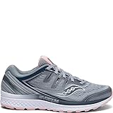 Saucony Women's Guide ISO 2, Grey/Pink, 7 B