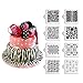 ART Kitchenware New 8pcs/set Bubble Impression Stencil Stone,Zebra,Animal Skin Template Fondant Cake Decorating Stencil Mould Wedding Stencil Set ST-831 Beige/Semi-Transparent