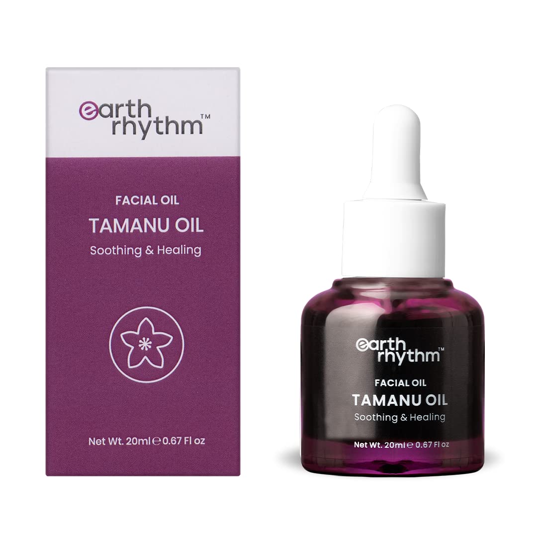 Earth Rhythm Tamanu Face Oil for Soothing & Healing | Helps with inflammation, Fights Acne & Scars, Help Fade Fine lines & Wrinkles, Men & Women - 20ml — image 1