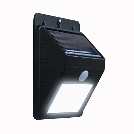 ONEPEARL Solar Panel Power Light Wall Lamp Motion Sensor Luminaria Energy 20 LEDs Waterproof Sunlight for Garden Outdoor Stairs (Black)