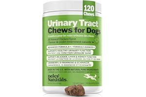 Deley Naturals Dog UTI Prevention Chews - Cranberry Supplement for Dogs for Incontinence, Bladder & Immune System Support - U