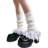 FUFUFARYA Fuzzy Leg Warmers for Women Girls Cute Bow Y2K Leg Sleeve Socks for Boots Winter White Soft Fluffy Ankle Wamers