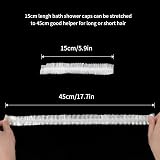 G2PLUS 50PCS Disposable Shower Caps 44 cm Waterproof Plastic Hair Cap view 2