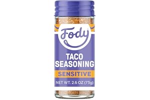 Fody Foods Taco Seasoning, 2.6 Oz, Garlic and Onion Free, Low FODMAP Certified, Gut & IBS Friendly, Vegan, Non-GMO, Gluten Free, Keto Friendly