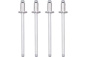 GTPARTES 4 Pcs Stainless Steel Rosette Rivets Replacement Fit For GM Ford Chrysler AMC VIN Door Tag Rosette Petal Shape Universal Compatibility Fixing tools Sliver