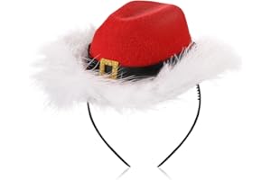 Cozypower Christmas Cowboy Hat Headband Mini Cowgirl Hat Headband Cowboy Hats Women's Costume Headwear for Masquerade Party