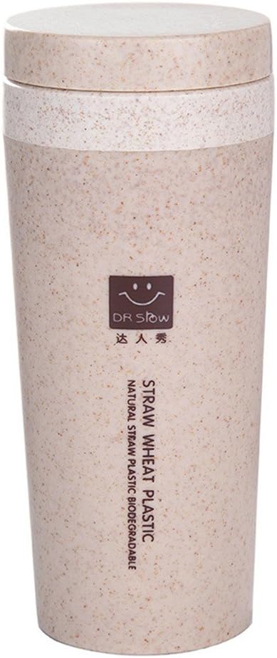 Wheat Straw Water Bottle Double Layer Coffee Bottle Eco-friendly Drinkware Plastic Insulation Bottle for Student Drinking