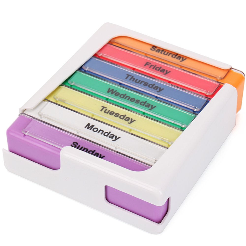 EyHome Weekly Pill Organizer, Pill Reminder for Elderly, Small Prime Detachable Pill Containers 4 Times a Day, Weekly Pill Sorter Pill Box, Travel Medicine Pill Box Organizer