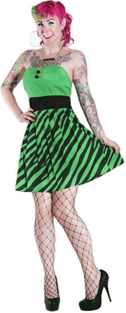 green and black tiger print dress