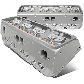 Auto Dynasty Aluminum Bare Cylinder Head Compatible with Chevy Small Block 302/327/350/383/400 SBC 200cc Intake 68cc Chamber, Pack of 2