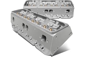 Auto Dynasty Aluminum Bare Cylinder Head Compatible with Chevy Small Block 302/327/350/383/400 SBC 200cc Intake 68cc Chamber, Pack of 2