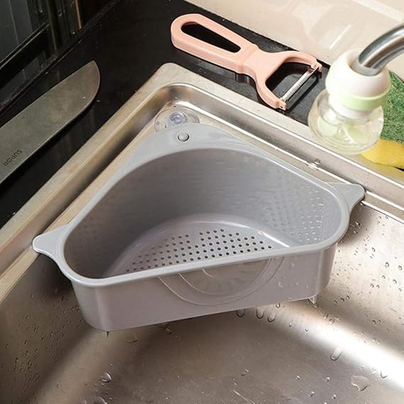 Triangle Strainer Basket Over the Sink, Kitchen Sink Corner Drain Rack