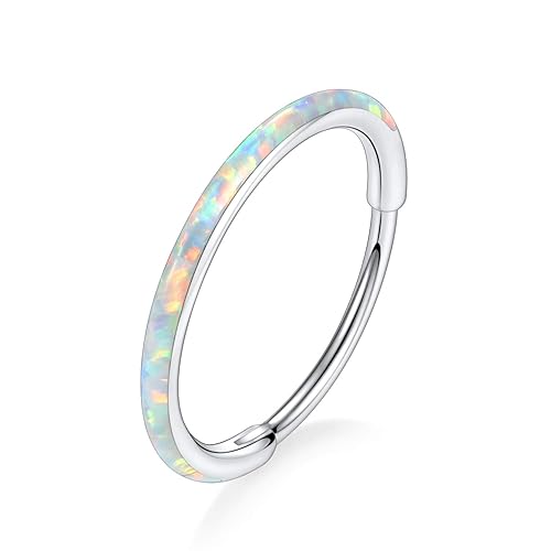 FUNLMO 20G Conch Piercing Jewelry 12mm Conch Earring White Opal