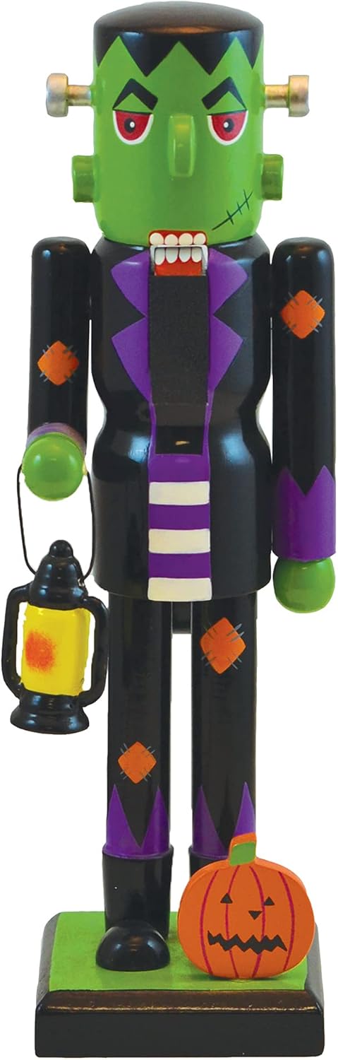 Nutcrackers - MasterPieces Holiday - Frankenstein 12 inch Traditional Wooden Nutcracker - Hand Painted Halloween Décor, Multicolor