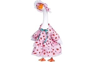 Yymobt Spring Porch Goose Outfit Flower Porch Goose Clothes Geese Skirt Costume with Hat Dress for Spring Outdoor Yard Decor