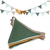 2 Pcs Pennant Banner Flags Nursery Garland Triangle Bunting Flags Playroom Wall Decor Banner for Nursery Baby Shower Birthday Boho Wedding Party Event Decorations, Each 8.53 ft (Mixed Color)