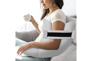 HARBOREST Shoulder Surgery Pillow with Straps & Pocket - Shoulder Pillow for Shoulder Pain, Rotator Cuff Pillow for Sleeping or Sitting, Shoulder Relief Pillow (Light Grey)