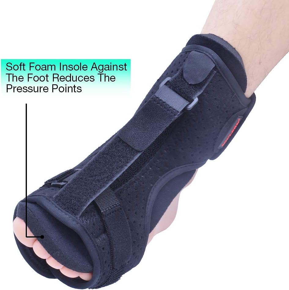 Plantar Fasciitis Night Splint Drop Foot Orthotic Brace,Improved Dorsal Night Splint for Effective Relief from Plantar Fasciitis, Achilles Tendonitis, Heel and Ankle Pain with Hard Spiky Massage Ball: Health & Personal Care