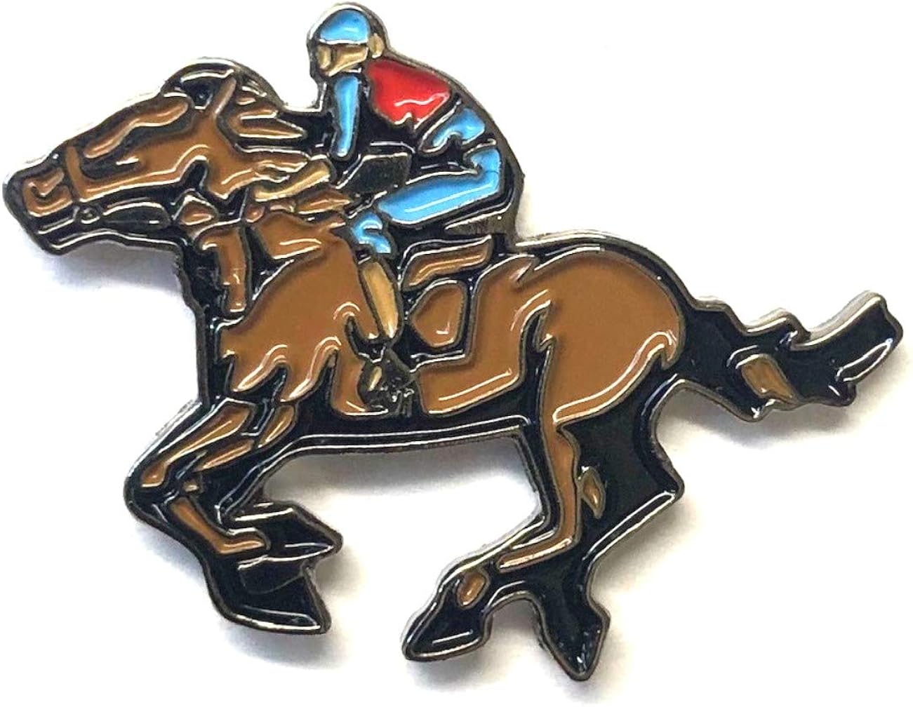 Jockey Horse Riding Metal Pin Badge UK Company Amazon.co.uk Clothing