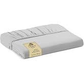 Linen Home Classic 100% Cotton Percale Fitted Sheet Twin Size, 1 Piece, Soft Cool All-Season Breathable Fitted Sheet, Deep Pocket Hotel Luxury Bed Linen, Long-Staple Combed Cotton, White