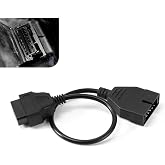 Teybouk OBD1 Scanner Connector, 1 PC 12 Pin to OBD1 to OBD2 Adapter Cable, 40CM Diagnostic Extension Tool for Vehicle Data Reading, Compatible with Most Cars