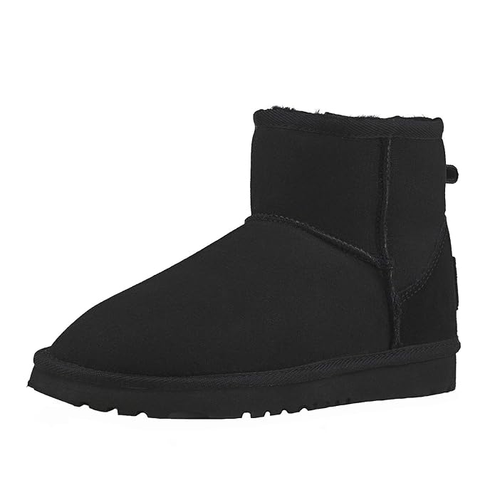 Shenduo Damen Winter Boots Kurzschaft Stiefel Klassisch Winterschuhe Slip-On Schlupfstiefel DV5854
