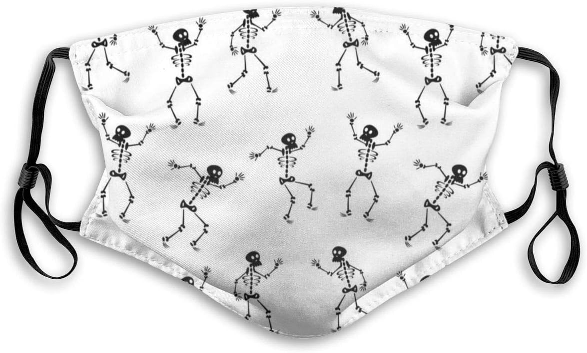 Halloween Skeletons Dance White Anti PM2.5 N95 Activated Carbon Mask Filter Face Masks Insert 5 Layers Protective Filter Breathing Mouth Mask Filter for Outdoor Activities£¨2 Filter