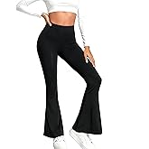 Tilowei Flare Leggings for Women with Tummy Control,V Crossover High Waisted Yoga Pants,Bootcut Wide Pants