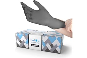 Hand-E Touch Disposable Grey Nitrile Gloves 50 Count, Latex Free Medical Gloves