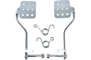 QASKEHKT Brake Throttle Pedals with Return Springs Kit for 196cc 6.5hp Road Rocket Azusa Fun Kart Radio Flyer Carter Go Kart Vintage Go Cart Racing Drift Trike Heavy Duty Parts Silver