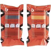 SWAT-T Tourniquet, Black and Orange, Pack of 2 | Emergency First Aid for Massive Hemorrhage Control, Made in the USA by Safeguard Medical, Trusted by First Responders