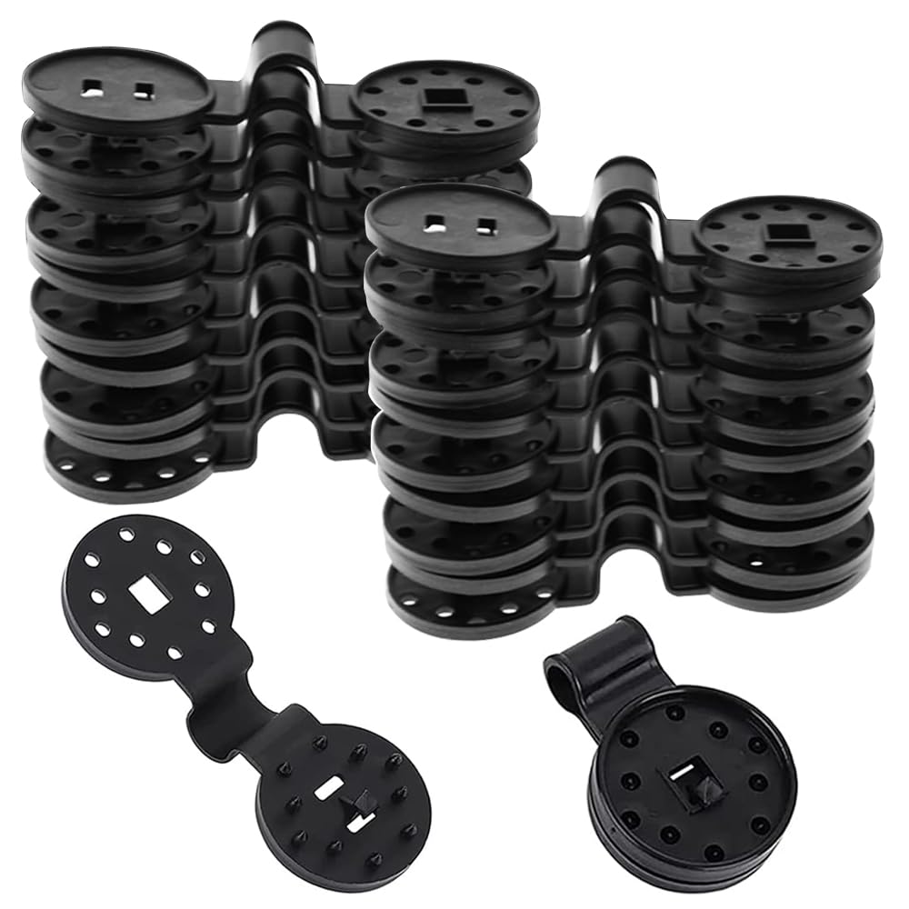 Wopanxye 20pcs Shade Cloth Clips, Black Round Plastic Sun Shade Clip, Detachable Durable Heavy Duty Lock Grip for Sun Shade Net, Gardening Shade Cloth, Anti Bird Netting Windproof Awning Clamp Hooks