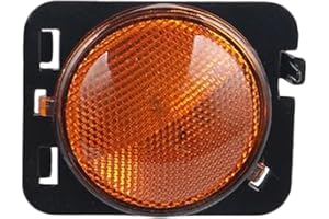 MASO Amber Lens Amber Light Side Indicator with Halogen Bulb - Left Driver SideLH 55078145AA Front Bumper Side Marker Lamp, 2