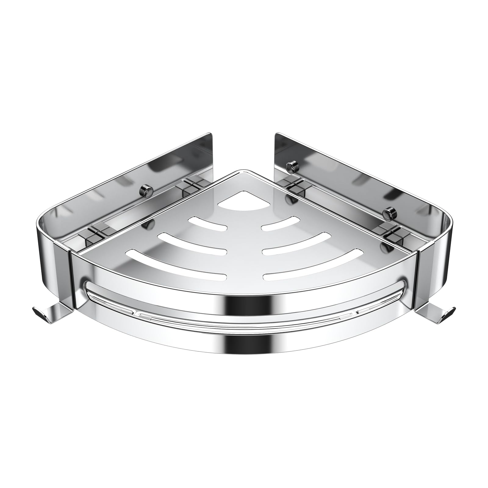 Shower Corner Shelf, Shower Caddy 304 Stainless steel, Bathroom Shelves Thickened, Bath Shelves Wall Mounted No Drilling Triangle Shower Caddy Basket for Bathroom Kitchen (1 Packs, Silver) — image 1