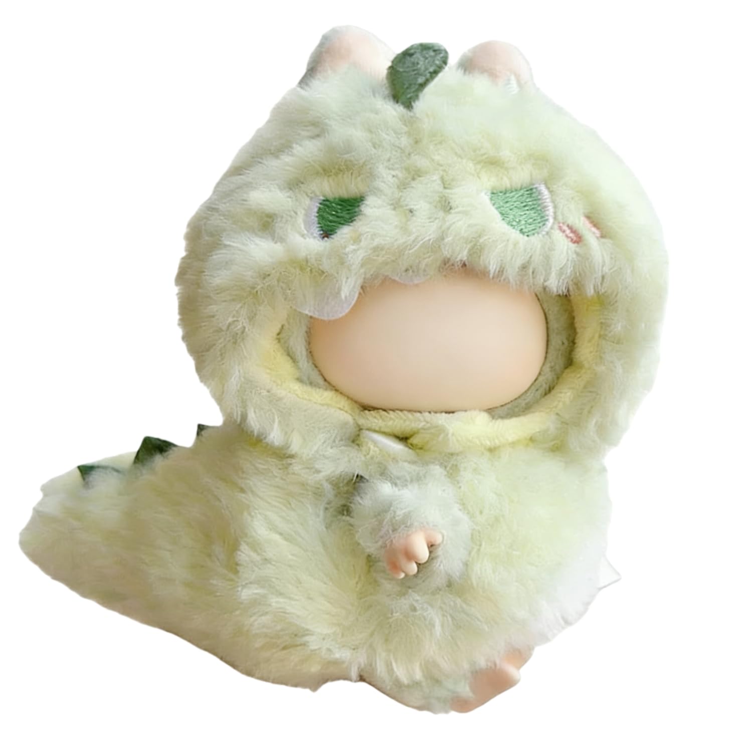 Green Dinosaur Clothes for LABUBU 17cm Doll (NO Dolls), Dinosaur Outfit for LABUBU, Dino Dolls Keychain Accessories, Faking Animal Style Outfit Jumpsuit Dinosaur Costume for LABUBU
