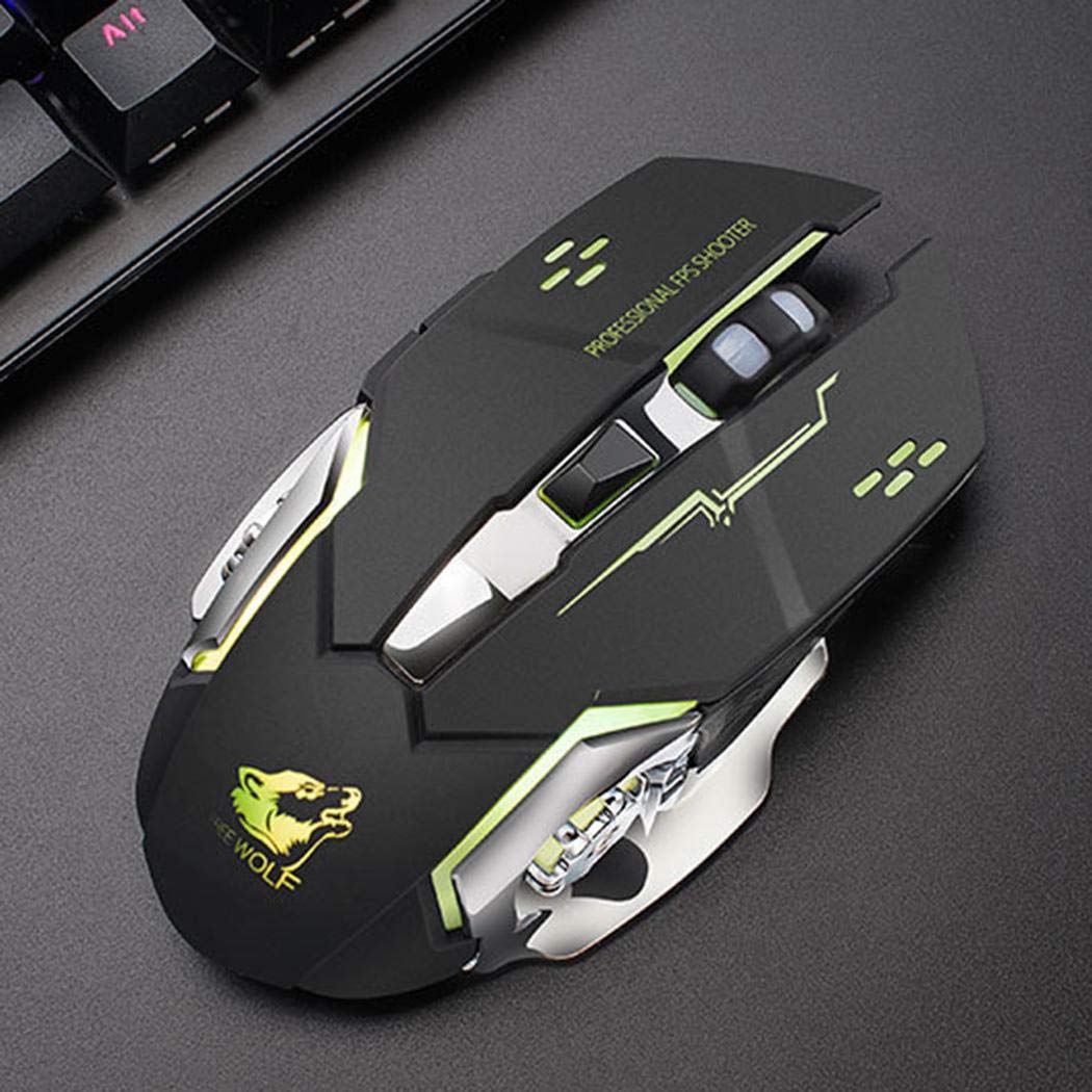 GUIGSI Mouse da Gioco, ad Alta Precisione 2400 DPI Mouse Gaming, 6 Pulsanti, Cartucce di Peso Regolabile per PC Laptop Computer Notebook