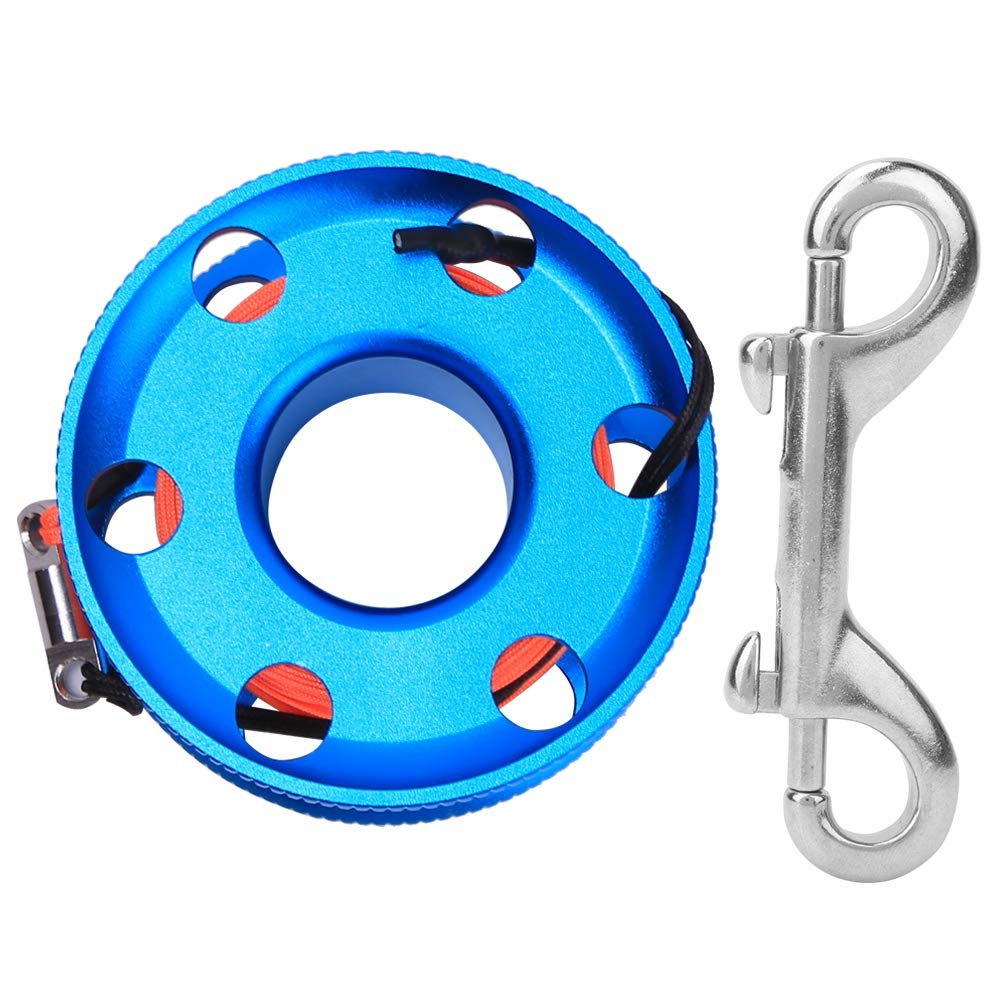 Stainless Steel Finger Spool Reel, 30m/50m Blue Diving Spool for Snorkeling and Underwater Supplies