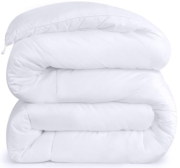 UTOPIA BEDDING COMFORTERS TWIN XL SIZE, ALL SEASON DUVET INSERT, DOWN ALTERNATIVE BOX STITCHED BED COMFORTER WITH CORNER TABS, MACHINE WASHABLE (WHITE)